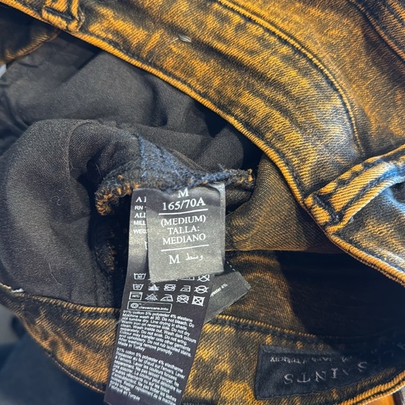 NWT AllSaints Miller Mid rise Skinny Orange Acid Washed Jeans Size Medium - Picture 10 of 12